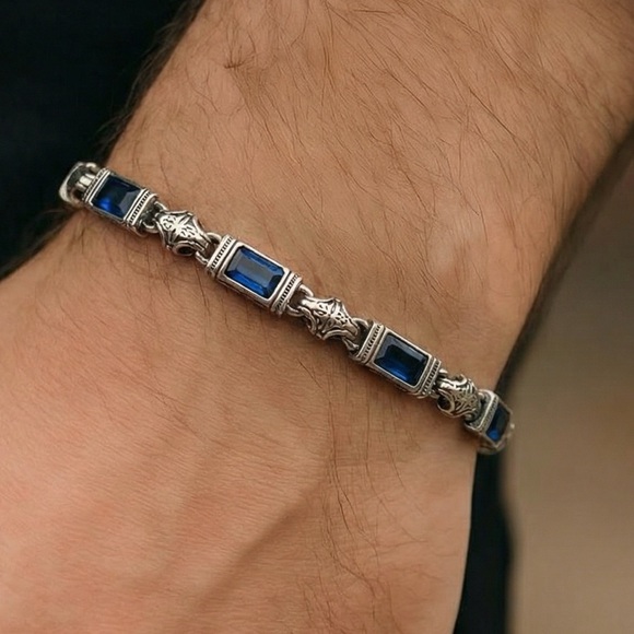 Jewelry - Elegant Silver and Blue unisex bracelet